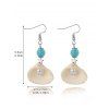 Boucles D'Oreilles Pendantes Motif Coquillage Etoile et Perle Fantaisie pour Vacances à la Plage - Blanc 