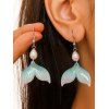 Boucles D'Oreilles Pendantes Tendances en Forme de Queue de Sirène avec Perle Fantaisie pour Vacances à la Plage - multicolor C 