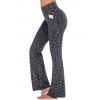 Pantalon Evasé Long de Yoga Chiné à Taille Haute avec Poches - Gris XL | US 10