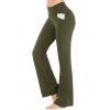 Pantalon Evasé Long de Yoga à Taille Haute avec Poches en Couleur Unie - Vert profond XL | US 10