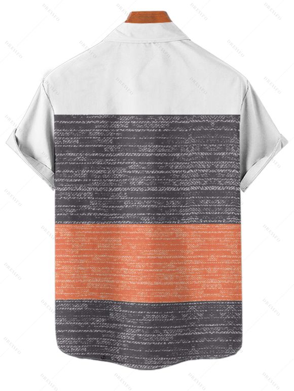 Vacation Couple Outfit Contrast Color Palm Tree Letter Pattern Spaghetti Strap A Line Tank Dress and Roll Up Sleeve Shirt Matching Outfit - multicolor A S | US 4