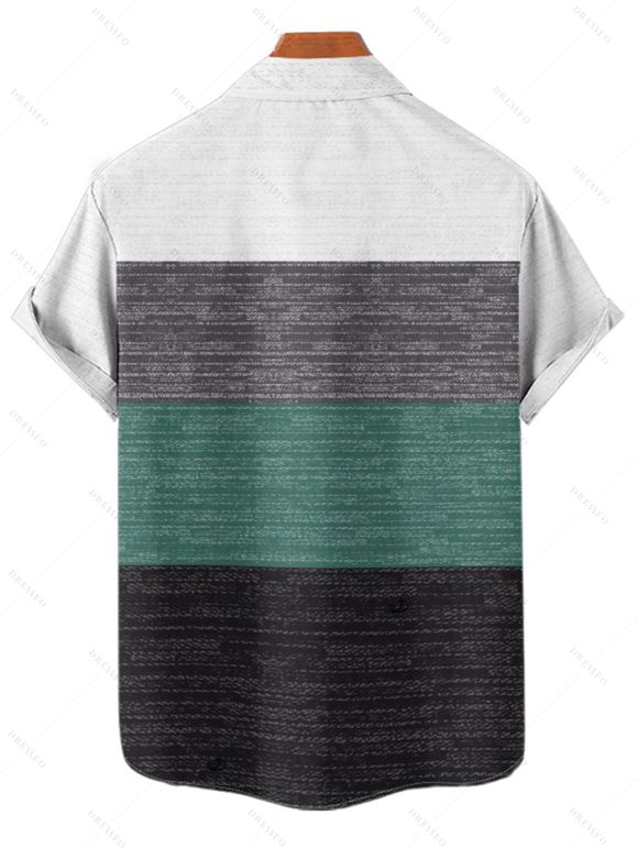 Vacation Couple Outfit Colorblock Palm Tree Letter Pattern Spaghetti Strap A Line Tank Dress and Roll Up Sleeve Shirt Matching Outfit - Vert profond S | US 4