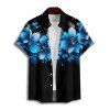 Vacation Couple Outfit Dots Floral Pattern Spaghetti Strap A Line Tank Dress and Roll Up Sleeve Shirt Matching Outfit - Noir S | US 4