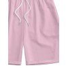 Short de Plage à Taille Elastique en Couleur Unie avec Cordon de Serrage pour Hommes - Rose clair 5XL