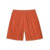 Short de Plage à Taille Elastique en Couleur Unie avec Cordon de Serrage pour Hommes - Orange 5XL