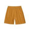 Short de Plage à Taille Elastique en Couleur Unie avec Cordon de Serrage pour Hommes - Deep Yellow 5XL