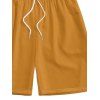 Short de Plage à Taille Elastique en Couleur Unie avec Cordon de Serrage pour Hommes - Deep Yellow 5XL