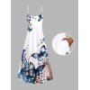 Robe de Vacances Décontractée Ligne A Motif de Papillon Fleur Aquarelle avec Poche - Blanc XXL | US 14