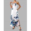 Robe de Vacances Décontractée Ligne A Motif de Papillon Fleur Aquarelle avec Poche - Blanc XXL | US 14