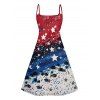 Robe Ligne A à Bretelle Fine Drapeau Américain Rayée en Couleur Contrastée - multicolor XXXXXL | US 20