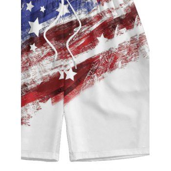 Men's Solid Color Drawstring Beach Shorts Elastic Waist Board Shorts