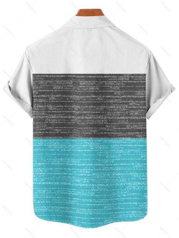 Vacation Couple Outfit Colorblock Palm Tree Letter Pattern Spaghetti Strap A Line Tank Dress and Roll Up Sleeve Shirt Matching Outfit - Vert clair S | US 4