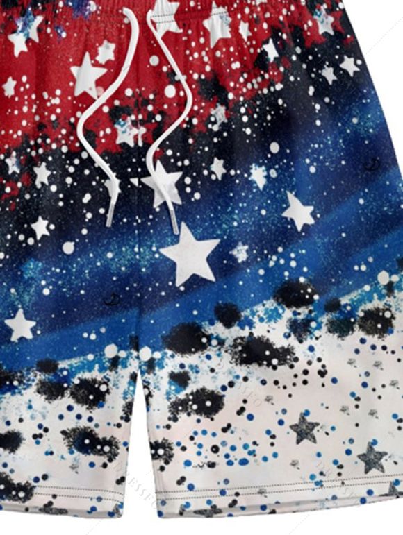 Short de Plage à Taille Elastique en Couleur Unie avec Cordon de Serrage pour Hommes - multicolor 5XL