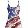 Robe Ligne A à Bretelle Fine Drapeau Américain Imprimé Rayée - multicolor L | US 8-10