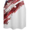Robe Ligne A à Bretelle Fine Drapeau Américain Imprimé Rayée - multicolor XXXXL | US 18