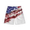 Short de Plage à Taille Elastique en Couleur Unie avec Cordon de Serrage pour Hommes - Bleu 5XL