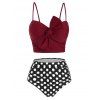 Maillt de Bain Bikini Noué à Armature à Pois - Rouge Vineux L