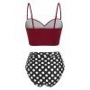 Maillt de Bain Bikini Noué à Armature à Pois - Rouge Vineux L