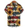 Chemise à Boutons Décontractée à Motif Tournesol - multicolor A 5XL