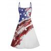 Robe Ligne A à Bretelle Fine Drapeau Américain Imprimé Rayée - multicolor XXXXXL | US 20