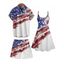 Patriotic Couple Outfit American Flag Striped Star Pattern Spaghetti Strap A Line Tank Dress and Roll Up Sleeve Shirt Drawstrings Shorts Matching Outfit - Bleu S | US 4