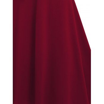 Punk Gothic Dress Lace Up D-ring Eyelet Straps A Line Dress Sleeveless High Waist Dress