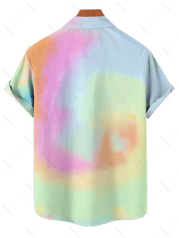 Chemise de Plage Décontractée Coloré Ombré Motif de Cocotier pour Homme - multicolor 2XL