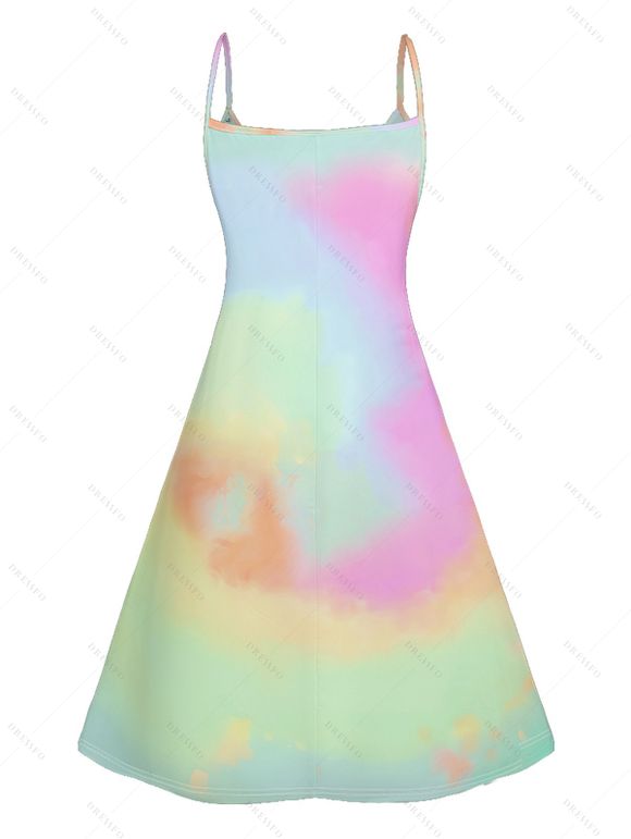 Mini Robe de Vacances Ligne A Colorée Motif de Paysage de Plage et de Cocotier - multicolor XXXXXL | US 20