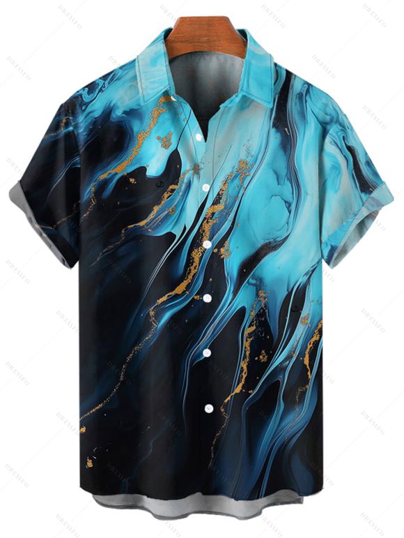 Vacation Couple Outfit Printed Colorblock Spaghetti Strap A Line Mini Tank Dress and Roll Up Sleeve Casual Matching Outfit - Noir S | US 4