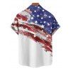 Chemise Décontractée Boutonnée Drapeau Américain à Manches Roulées - multicolor 2XL