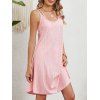 Mini Robe Ligne A à Bretelle Evidée en Couleur Unie à Col Rond - Rose clair XL | US 10