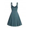 Mini Robe Décontractée Ligne A à Bretelle Croisée à Taille Haute - Vert profond S | US 4