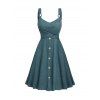 Mini Robe Décontractée Ligne A à Bretelle Croisée à Taille Haute - Vert profond XL | US 12