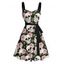 Robe de Bal Gothique Rose Motif de Crâne Partout à Volants - Noir XXXXXL | US 20