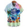 Chemise de Plage Décontractée Coloré Ombré Motif de Cocotier pour Homme - multicolor XL