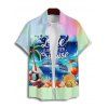 Chemise de Plage Décontractée Coloré Ombré Motif de Cocotier pour Homme - multicolor 4XL