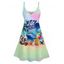 Mini Robe de Vacances Ligne A Colorée Motif de Paysage de Plage et de Cocotier - multicolor XXXXXL | US 20