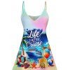 Mini Robe de Vacances Ligne A Colorée Motif de Paysage de Plage et de Cocotier - multicolor XXXXXL | US 20