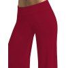 Pantalon Décontracté Long Gothique Imprimé Feuille Floral à Taille Haute - Rouge foncé XXL | US 14