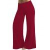 Plain Color Outfit Surplice Rhinestone Embellishment Ruched Tank Top and Floral Print Elastic High Waisted Wide Leg Pants Casual Two Piece Set - Rouge foncé S | US 4