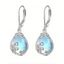 Boucles D'Oreilles Pendantes Tendances en Forme de Goutte D'Eau Motif Bois Brillant Tricotée en Cristal Bleu - Argent 