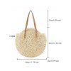 Sac de Plage Tressé Evidé Zippé en Couleur Unie - café lumière 