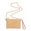 Multiple Usage Braid Zipper Inner Pocket Handbag Chain Beach Shoulder Bag - LIGHT COFFEE 