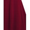Robe Ligne A à Bretelle Anneau en D sans Manches à Lacets à Taille Haute - Rouge foncé M