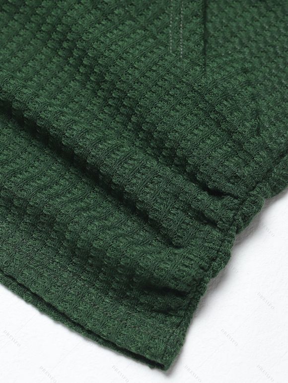 Débardeur Long Texturé Croisé en Couleur Unie à Volants Deux Pièces - Vert profond XL | US 12