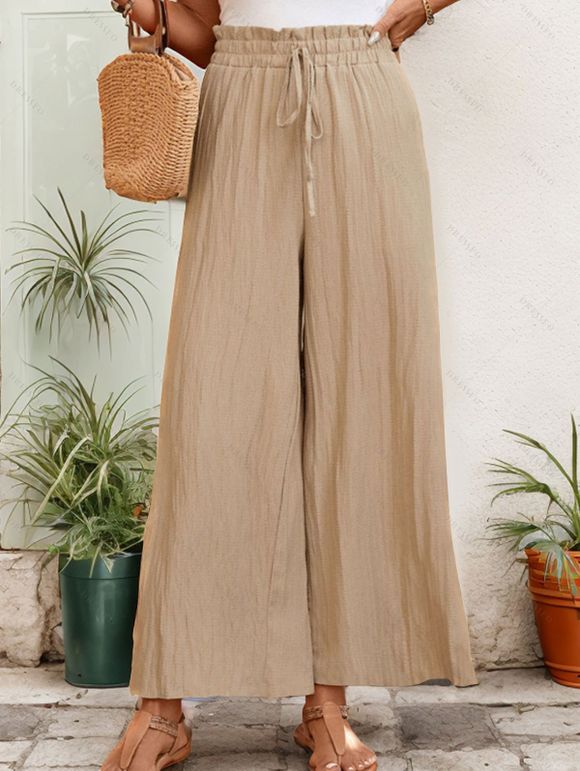 Pantalon Cargo Décontracté Long Nœud Papillon Design en Couleur Unie avec Poche - Champagne S | US 4