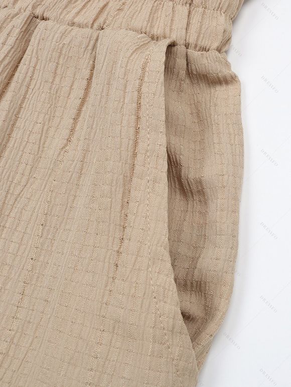 Pantalon Cargo Décontracté Long Nœud Papillon Design en Couleur Unie avec Poche - Champagne S | US 4