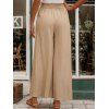 Pantalon Cargo Décontracté Long Nœud Papillon Design en Couleur Unie avec Poche - Champagne XL | US 10