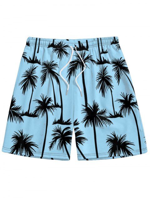 Short de Plage de Vacances Imprimé Palmier pour Homme