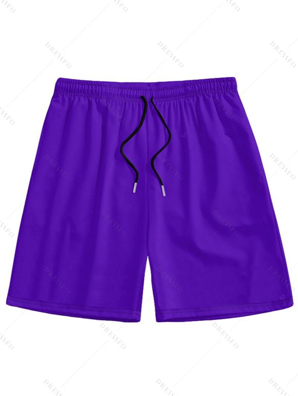 Music Festival Couple Outfit Colorful Flame Pattern O-Ring Half Zipper Lace Up Dress and Roll Up Sleeve Solid Color Drawstring Shorts Matching Outfit - Noir S | US 4